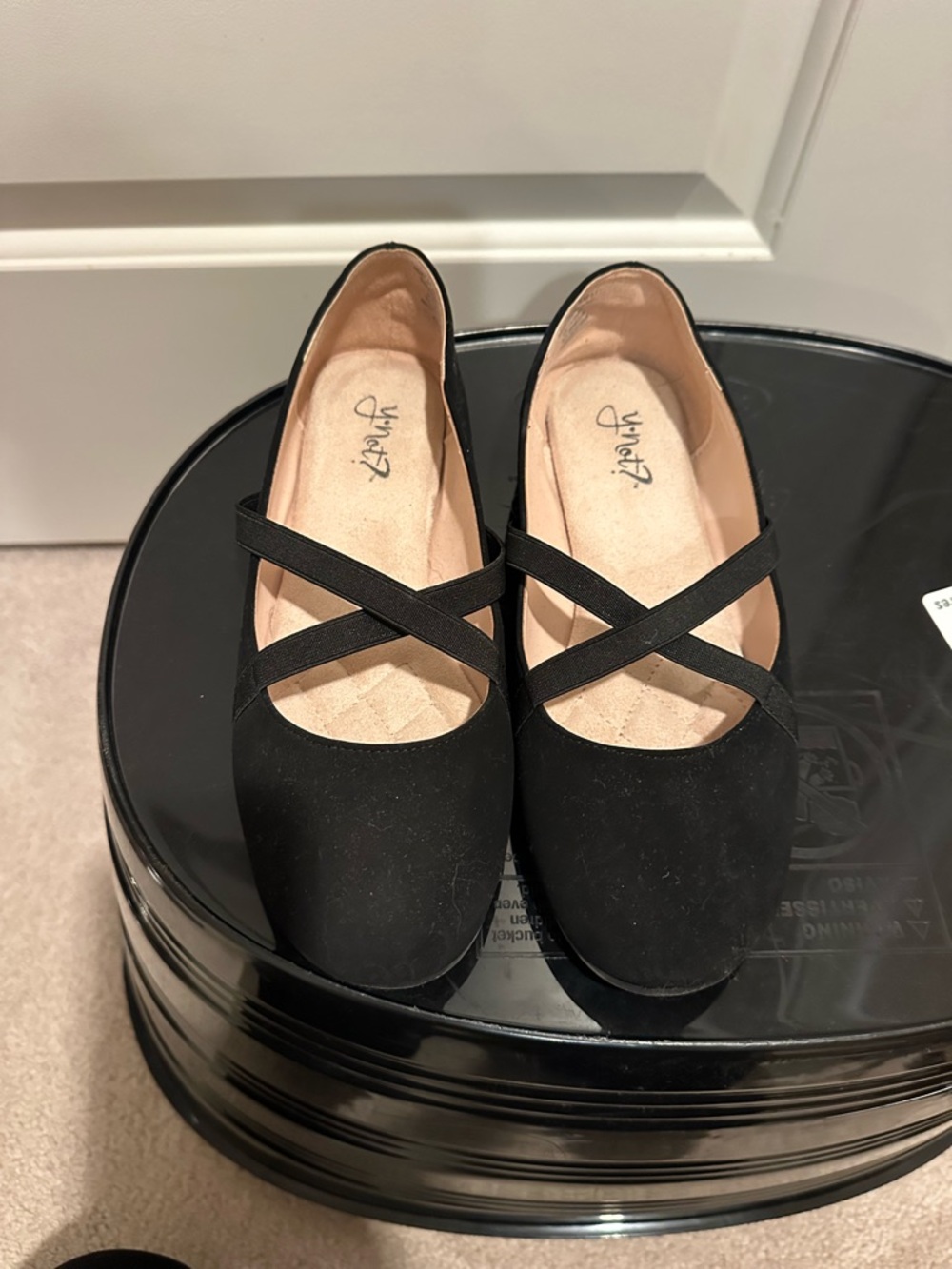 Black Crisscross Ballet Flats